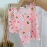 2023 Sleeveless summer 100% cotton baby girls clothing suit Cartoon kids wear little boys clothes set