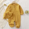 Baby clothes spring and autumn new newborn long romper cotton gauze romper onesie baby summer pajamas