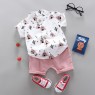 Summer Kids Boutique Outfits Fashion Cotton Short Sleeve Clothes Baby Cotton Clothes Clothing Bag  Pullover Set Unisex OEM