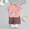 Boy Clothing Sets Casual T-Shirt Set and  Shorts Pure-Cotton Children Suit