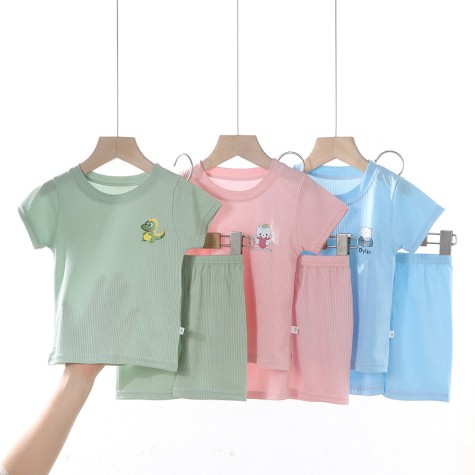 Children's short-sleeved suits boys and girls suits homewear suits T-shirt outdoor summer