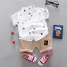 Summer Kids Boutique Outfits Fashion Cotton Short Sleeve Clothes Baby Cotton Clothes Clothing Bag  Pullover Set Unisex OEM