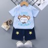 Wholesale cotton cartoon home wear kids clothing Plain kids jogging suit summer Kids pajama short sleeve suit