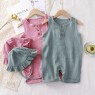 Baby clothes summer boys and girls baby double-layer gauze one-piece children's sleeveless vest romper romper