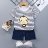 Wholesale cotton cartoon home wear kids clothing Plain kids jogging suit summer Kids pajama short sleeve suit