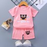 Wholesale cotton cartoon home wear kids clothing Plain kids jogging suit summer Kids pajama short sleeve suit