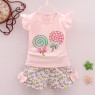 2023 summer girl baby baby 0-4 years old bow casual cute suit