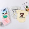 Baby bag fart jacket summer new newborn cotton cartoon short sleeve Hayi baby one-piece triangle climbing suit