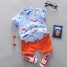 Summer Kids Boutique Outfits Fashion Cotton Short Sleeve Clothes Baby Cotton Clothes Clothing Bag  Pullover Set Unisex OEM