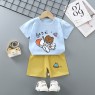 Wholesale cotton cartoon home wear kids clothing Plain kids jogging suit summer Kids pajama short sleeve suit