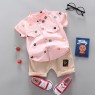 Summer Kids Boutique Outfits Fashion Cotton Short Sleeve Clothes Baby Cotton Clothes Clothing Bag  Pullover Set Unisex OEM