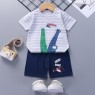 Wholesale cotton cartoon home wear kids clothing Plain kids jogging suit summer Kids pajama short sleeve suit