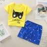 New style  direct sales 2023  children's short-sleeved suit pure cotton cartoon style children clothes