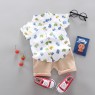 Summer Kids Boutique Outfits Fashion Cotton Short Sleeve Clothes Baby Cotton Clothes Clothing Bag  Pullover Set Unisex OEM