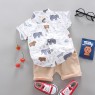 Summer Kids Boutique Outfits Fashion Cotton Short Sleeve Clothes Baby Cotton Clothes Clothing Bag  Pullover Set Unisex OEM