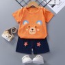 Wholesale cotton cartoon home wear kids clothing Plain kids jogging suit summer Kids pajama short sleeve suit