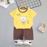 Summer Kids'  Cotton Cartoon Sakura Short Sleeve T-shirt Set