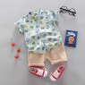 Summer Kids Boutique Outfits Fashion Cotton Short Sleeve Clothes Baby Cotton Clothes Clothing Bag  Pullover Set Unisex OEM