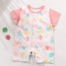 Baby onesie summer thin style boneless newborn open crotch Ha yi baby clothes short sleeved cotton crawling suit