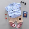 Summer Kids Boutique Outfits Fashion Cotton Short Sleeve Clothes Baby Cotton Clothes Clothing Bag  Pullover Set Unisex OEM