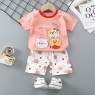 Wholesale cotton cartoon home wear kids clothing Plain kids jogging suit summer Kids pajama short sleeve suit