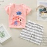 New style  direct sales 2023  children's short-sleeved suit pure cotton cartoon style children clothes