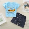 New style  direct sales 2023  children's short-sleeved suit pure cotton cartoon style children clothes