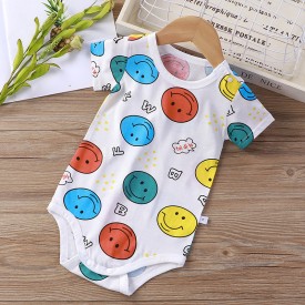 Baby cotton jumpsuit spring and summer baby triangle romper newborn romper short-sleeved bag fart clothes