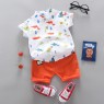 Summer Kids Boutique Outfits Fashion Cotton Short Sleeve Clothes Baby Cotton Clothes Clothing Bag  Pullover Set Unisex OEM