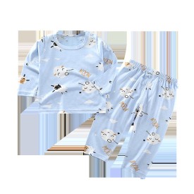 Iceland cotton home service suit air-conditioning suit long-sleeved home pajamas breathable middle-aged children