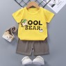 Wholesale cotton cartoon home wear kids clothing Plain kids jogging suit summer Kids pajama short sleeve suit