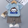 Wholesale cotton cartoon home wear kids clothing Plain kids jogging suit summer Kids pajama short sleeve suit