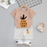 Summer Kids'  Cotton Cartoon Sakura Short Sleeve T-shirt Set