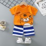 Wholesale cotton cartoon home wear kids clothing Plain kids jogging suit summer Kids pajama short sleeve suit