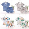 2023 new children's breathable cotton short-sleeved suit Air-conditioned clothing baby summer clothes set