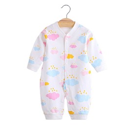 Cotton printing baby long-sleeved romper baby warm home clothes