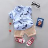 Summer Kids Boutique Outfits Fashion Cotton Short Sleeve Clothes Baby Cotton Clothes Clothing Bag  Pullover Set Unisex OEM