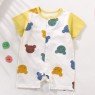 Baby onesie summer thin style boneless newborn open crotch Ha yi baby clothes short sleeved cotton crawling suit