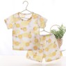 New children's breathable 100%cotton short-sleeved suit Air-conditioned clothing baby summer clothes  