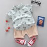 Summer Kids Boutique Outfits Fashion Cotton Short Sleeve Clothes Baby Cotton Clothes Clothing Bag  Pullover Set Unisex OEM