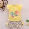 2023 summer girl baby baby 0-4 years old bow casual cute suit