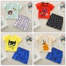 New style  direct sales 2023  children's short-sleeved suit pure cotton cartoon style children clothes