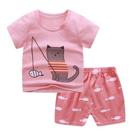 Summer  Clothes Sets Kids Pajamas Baby Loungewear sets Boys Girls Pijamas Cotton Nightwear