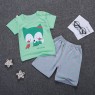 New style  direct sales 2023  children's short-sleeved suit pure cotton cartoon style children clothes