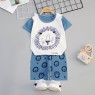 Summer Kids'  Cotton Cartoon Sakura Short Sleeve T-shirt Set