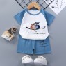 Wholesale pajamas Boys Summer Clothing Set  Short Sleeve Top T-Shirt and Pants Shorts 2PCS Set for Boy