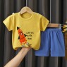 Wholesale cotton cartoon home wear kids clothing Plain kids jogging suit summer Kids pajama short sleeve suit