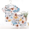 New children's breathable 100%cotton short-sleeved suit Air-conditioned clothing baby summer clothes  