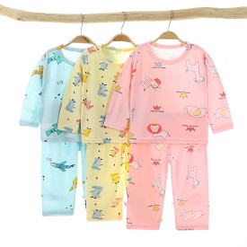 Iceland cotton home service suit air-conditioning suit long-sleeved home pajamas breathable middle-aged children