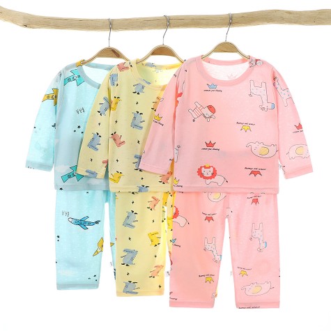 Iceland cotton home service suit air-conditioning suit long-sleeved home pajamas breathable middle-aged children